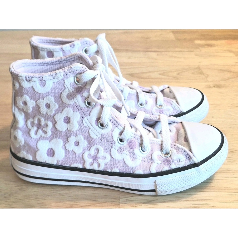 Converse Chuck Taylor All Star Floral Chenille High Top Sneakers Girls Size 1 - Picture 5 of 15